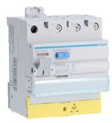 interrupteur différentiel hager - 25a - 30 ma - 3 pôles + neutre - type ac - vis / vis