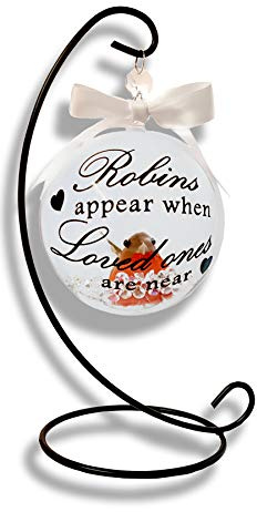 Mooseys Remembrance Robins Appear When Loved Ones Are Near 10cm Clear Bauble Crystal Hanging Christmas Tree Decoration Ornament