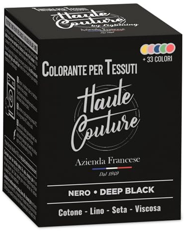 Textilfarbe Schwarz – Haute Couture – 33 Farben – All-in-One – 350 g – für Kleidung und Stoffe – TiefsSchwarz