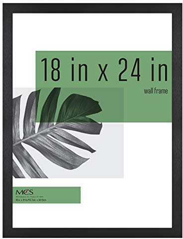MCS Studio Gallery 46x61 cm (18x24 in) Poster Frame Black Woodgrain, Vertical & Horizontal Wall Hanging Large Picture Frame for Photos, Posters & Art Prints (1-Pack)