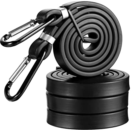 Corda Elastica con Ganci, 2pcs 100cm Cinghie Elastiche con Moschettone, Elastici Portapacchi, UNOLIGA Cinghie di Fissaggio, Cavi Elastici per Teloni Bicicletta Auto (Versione Rinforzata 1.1.2023)