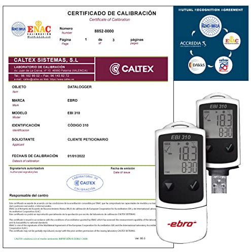 Datalogger kalibriert EBRO EBI 310 kalibrierzertifikat akkreditiert (akzeptiert von DAkkS)