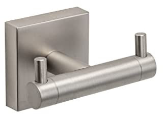 Croydex Chiswick QM449143 - Gancio doppio per accappatoio, montaggio a parete, in nichel spazzolato, 54 x 84 x 59 mm