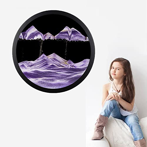 Peinture De Sable Qui Coule, Cadre De Sable En Mouvement, Image De Sable Dynamique, Cadre Sablier 3D En Verre Rond, Image D'art De Sable En Mouvement Pour Enfants, Garçons, Adultes Cadeaux ( Color : G