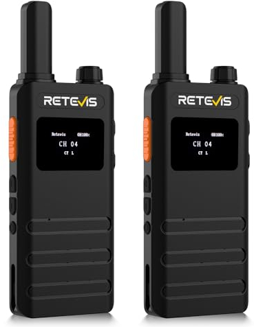 Retevis B63S Walkie Talkie, PMR Funkgerät, 15mm Ultradünn, RT622P 3.0, VOX, LCD-Display, 103g Leicht, USB C, 1620 mAh, Professionelles Funkgeräte Set für Familie (2 Stück, Schwarz)