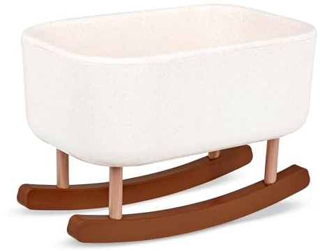 LullaBaby – Puppenbett – Puppenwiege für 36 cm Baby Puppe – Puppen Zubehör – Baby Puppenzubehör – Puppen Bett ab 2 Jahren – Puppenbett