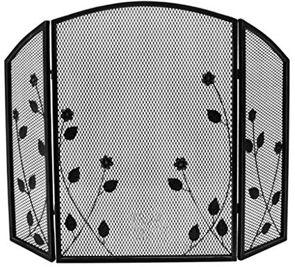 ONWEE Kaminschutzgitter, schwarz, antik, Vintage-Stil, Kaminschutzgitter, Spark Mesh-Kinderzimmerschutz, 55 cm x 25 cm x 78 cm, Kaminabdeckung, Sehnsucht nach Vision