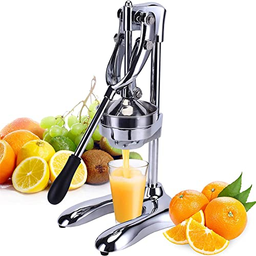 SmPinnaA Presse-Agrumes Professionnel, Extracteur De Jus Manuel, Presse-Agrumes Commercial en Acier Inoxydable, Broyeur De Fruits De Grand Diamètre pour Citron Frais, Grenade