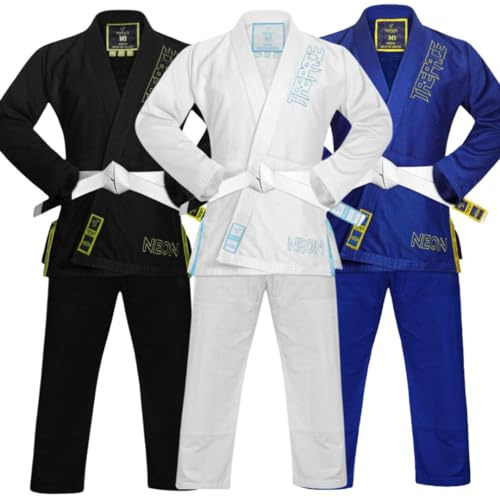 Trepace Initial BJJ Gi Kids Lightweight IBJJF Brazilian Jiu Jitsu Gi Kimono for Boys & Girls Includes Pants & White Belt Training & Competitions, Tear Resistance Uniforms Designed (White, M1)