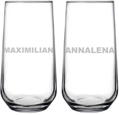 polar-effekt Trinkgläser 470 ml 2er-Set mit Gravur - personalisiertes Cocktailglas - ideal für Longdrinks, Wasser und Saft - nachhaltig wiederverwendbar