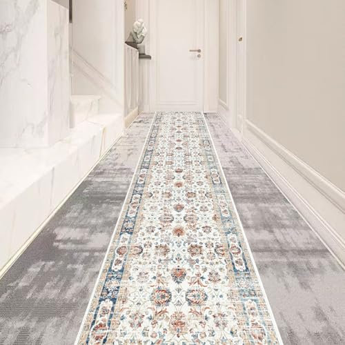 CXTAI Vintage Boho 60x180cm (2x6ft) Long Carpet Runners for Hallways Kitchen Laundry Entryway Non-Slip Machine Washable - Colorful Beige Style
