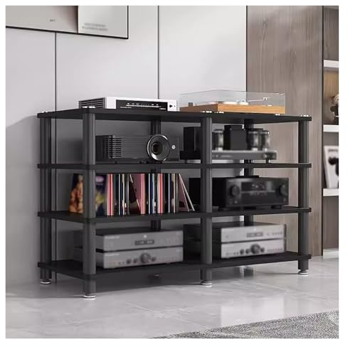 mobile stereo hi fi rack hifi Supporto For TV Stereo Multimediale For L'intrattenimento Domestico A 4 Livelli, Mobiletto For Componenti Audio E Video Ad Angolo, Scaffale For Giradischi, Amplificatore,