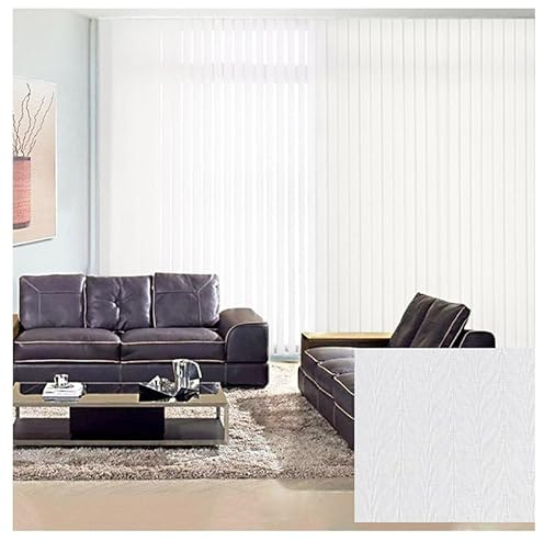 Verstellbare vertikale Fensterrollos aus Stoff mit Aluminiumschiene, Schiebe-Sichtschutzlamellen, Vorhang für Heimdekoration und Terrassentüren, lichtfilternde Lampenschirme (Weiß, 1 x 1,8 m)
