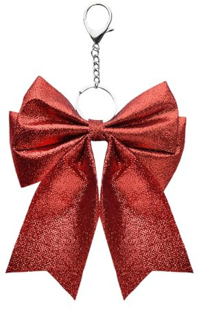 Guqqeuc Cheer Bow Kering Glitzer Schleife Schlüsselanhänger für Tasche Handtasche Geldbörse Cheer Bow Bag Zubehör für Frauen Mädchen Cheerleader Geschenke