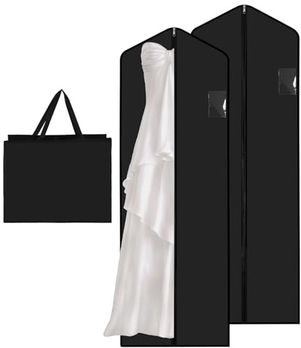 2 Stück Kleidersack,180×60cm Faltbare Kleiderhülle,Atmungsaktive Kleidersäcke Lange mit Griffen,Staubdichte Kleidung Schutztasche, Garment Bag für Brautkleider,Abendkleider, Tanzkostüme,Lange Mäntel