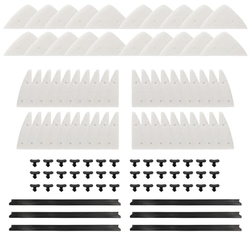 Mitclear Kits de Recambio para Limpiador Ventana Magnético - 20 Esponjas Grandes, 40 Esponjas Pequeñas, 6 Escobillas de Goma, 42 Hebillas