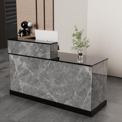 ZXLBTNB Rezeptions- und Kassentheke - 300 kg belastbar, einfach zu montieren, für viele Szenarien geeignet (Hotel/Büro/Einzelhandel), modernes Design, geeignet für Rezeptionspersonal Left