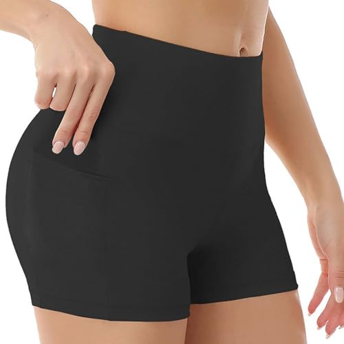 Yogashorts med fickor för kvinnor shorts dam gym tunn hög midja gym korta mode enfärgade casual sport kort lätt andningsbar leggings löpning trunks galen yoga sömlös bagageutrymme