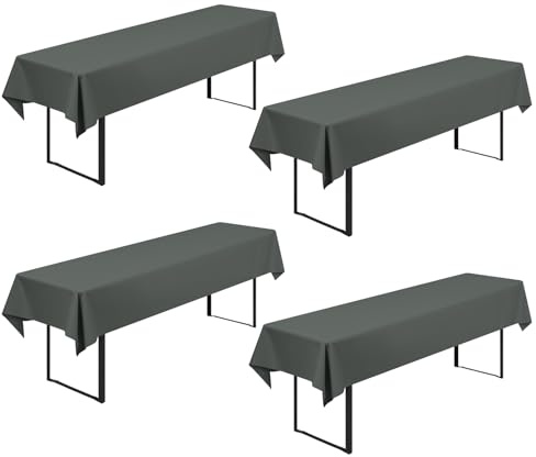 4 Stück Biertisch Tischdecke Universal für 50cm u.70cm Biertische Hussen für Biertisch, Biertischhussen Blickdichte Biertisch-Husse Bierzeltgarnitur Waschbar Biertischdecke 100x250cm(Anthrazit)