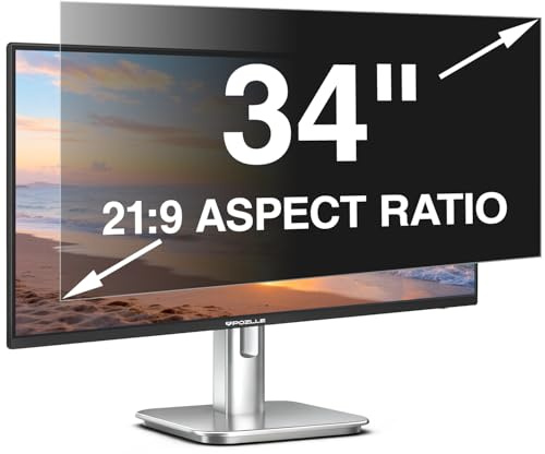 Pozlle Blickschutzfolie für 34 Zoll 21:9 (79.4 x 34 cm) Monitor | Blaulichtfilter, Blendschutz, Abnehmbar Sichtschutzfolie, PC Blickschutzfilter für flache und gekrümmte Bildschirme geeignet