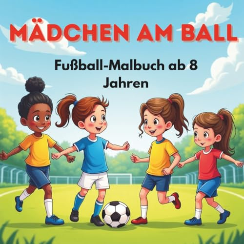 Mädchen am Ball – Fußball-Malbuch ab 8 Jahren: 50 Ausmalbilder rund um Teamgeist, Spaß und starke Fußballmädchen