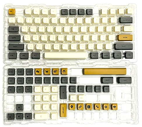 Capuchons de Touches PBT, 125 Touches XDA Profil Mignon, Ensemble de Capuchons de Touches rétro PBT, Ensemble de Capuchons de Touches personnalisés par Sublimation PBT pour