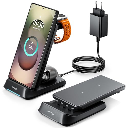 KPON 3 in 1 Induktive Ladestation für Samsung S26-S22/Z Flip/Fold7/FE