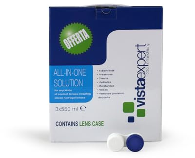 Solution tout-en-un pour lentilles de contact - Conditionnement en gros - 3 flacons de 550 ml