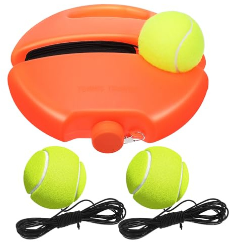 PACKOVE Entrenador de Tenis para Principiantes Cuerda Elástica y Base de Plástico, Herramienta de Práctica y Rebote para Entrenamiento Individual y Práctica de Tenis