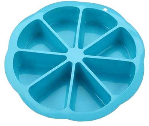DXPETA Silicone Moulds for Baking, Silicone Cake Mould with Eight Triangular Cavities, Multi-Purpose Baking Mould for Quiche and Desserts, Heat-Resistant Silicone Quiche Slice Moulds in Sky Blue