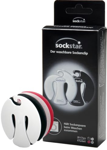 Sockstar Sockenclips Black & White - Family Pack = 20 Clips in 4 Design-Farben