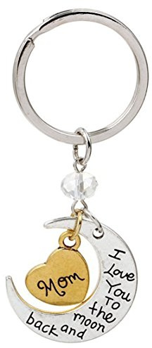 Kim Johanson Mond Schlüsselanhänger Silber & Gold Ich Liebe Dich bis zum Mond und zurück inkl. Geschenkverpackung