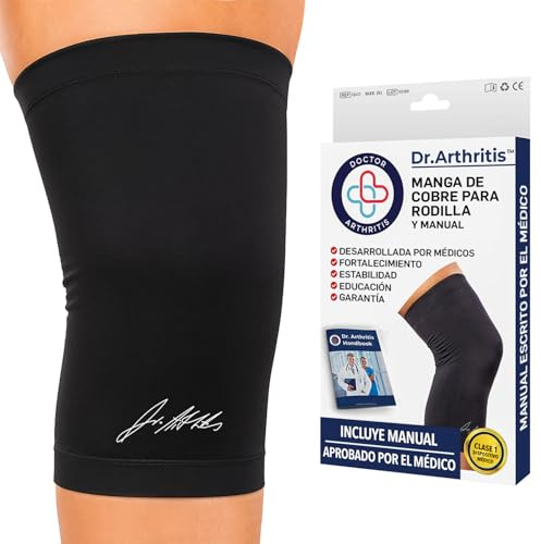 Von Ärzten Entworfen, Kniebandage Damen/Herren, Kniestütze mit Kupfer für Linderung bei Arthritis, Sehnenscheidenentzündung, Verletzungen, Stützende Kniebandagen für Arthrose, Schwarz, 2XL