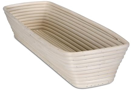 STÄDTER Gärkorb Rechteck, hochwertiger Brotgärkorb aus Natur-Rattan, 26,5 x 14 x 8 cm, ideal zum Gehenlassen von Brotteigen bis 1000g, für perfektes Backergebnis