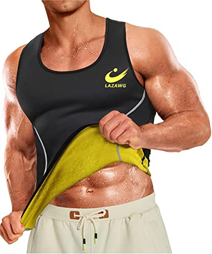 LAZAWG T-Shirt pour Homme Sudation de Sport Sauna Vest Sweat Gym Combinaison de Sudation Debardeur de Sudation