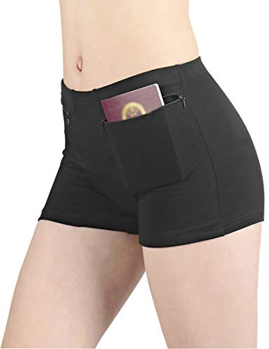 Damen Unterwäsche mit Geheimtasche Höschen 2er Pack (Schwarz)