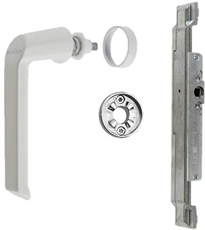 Schüco Set di riparazione ingranaggio maniglia rosetta RAL9010 per finestra in alluminio (DIN destra) 223286