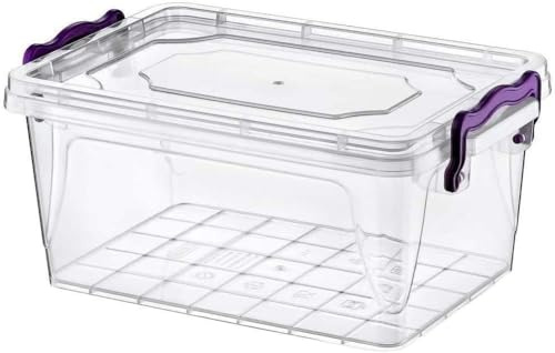 SAFRI 5L - Clear Kitchen Pantry Reusable Storage Container Fridge Freezer Dishwasher Durable Microwave Safe Food Storage Box Organizer Meal Carrier (5 Litre Rectangular Box)