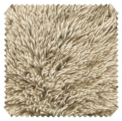 novely® SHADY - Kuscheliger Plüschstoff - Ultraweicher Zottelplüsch - Flauschiger Hochflor und Langhaar - Pflegeleichte Meterware 1 lfm | Farbe: 14 Beige