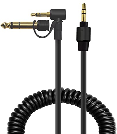 Toxaoii 3.5mm to 3.5mm / 6.5mm Replacement Audio Aux Auxiliary Cable Headphone Extension Cord Compatible with Monster Beats by Dr Dre Solo Pro Detox Edition Headphones(Black, 6-10ft)