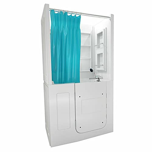 AcquaVapore Senioren Dusche Sitzwanne Duschbadewanne mit Tür Seniorenwanne S08D-C-L