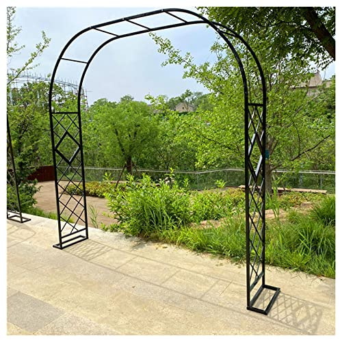 Arche De Jardin Treillis Support pour Plantes Grimpantes Stable Arceau À Rosiers Tuteur Colonne De Jardin Métal Arcade À Rosiers Résistante À La Rouille Largeur:140-380cm (Color : Noir, Size : W360x