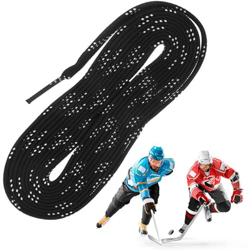 Profi-Schnürsenkel für Eishockey-Schlittschuhe, gewachste Schnürsenkel, Anti-Gefrieren, Anti-Brüche, Schnürsenkel für Sport, Skifahren, Auch für Inlineskates & Rollschuhe geeignet,Hockey,schwarz