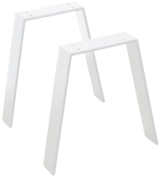 modernLOFTart Tischkufen Weiß Vm 60x10 mm - Tischbeine Metall aus Flachstahl Sandgestrahlt und Pulverbeschichtet - Tischgestell Breite 30cm, Höhe 42cm - Industrial Loft