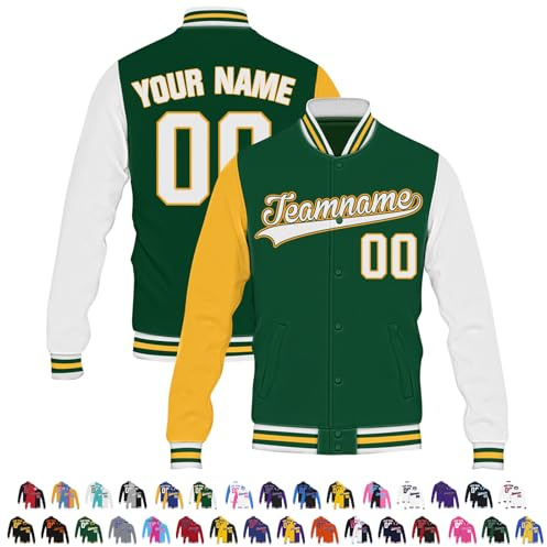 Busparst Chaqueta Universitaria Personalizada, Chaqueta Letterman Personalizada, Chaqueta de Béisbol Universitaria para Hombre, Abrigos Bomber