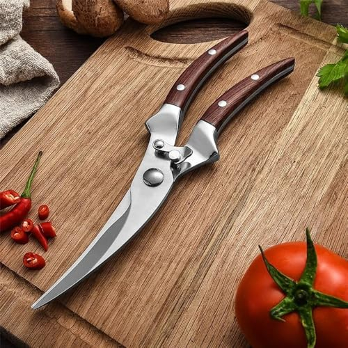 Kitchen Scissors, Stainless Steel Chicken Bone Scissors Chicken Duck Fish Cutter with Shears Scissors Cooking Knife Kitchen Tool (Color : 01)
