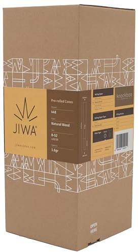 JIWA 448 Ungebleichte Vorgedrehte Hülsen - B-52 Pre Rolled Cones - 120 mm Konische Joint Cones mit 30 mm Langen Filtertips, Durchmesser des Filtertips: 8,2 mm