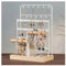 NUODWELL Organizador de joyas, soporte para collares, pendientes, torre de joyería, árbol de almacenamiento con bandeja para aretes y agujeros para anillos, pulseras, relojes (blanco)