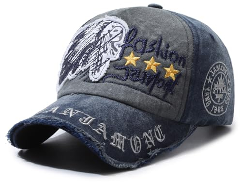 Jarseila Basecap Herren Vintage Baseball Kappe Unisex Baumwolle Cap Retro Schildmütze Outdoor, Verstellbar, Navy
