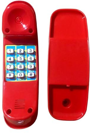 Playground Swing Set Telephone Pretend Play Numeric Key Telephone Tree House Child Climbing Telephone for Boys Girls, Red